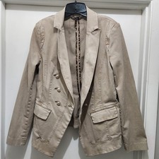 White House Black Market Beige "Scone" Casual Trophy Jacket Size 10