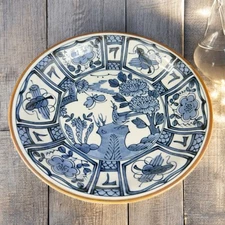 1980s Takahashi San Francisco Decorative Plate Dish Single Blue Ceramic Signed