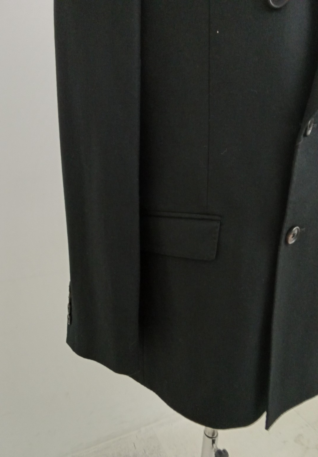 Jaeger Men's Jacket Size 40" Black Double Breasted Tailored Peak Lapel Wool New image 7