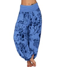 Womens Hippy Baggy Yoga Harem Pants Ali Baba Wide Leg Floral Trousers PLUS SIZE