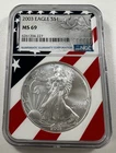 2003 $1 American Eagle NGC MS69 1 oz .999 Fine Silver US Bullion Coin
