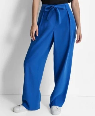 DKNY Womens Twill Tie-Front Pleate Lapis Blu 2 755403522399 2 RT $99.0 #1