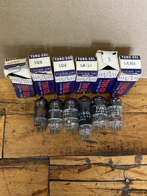 Tung-Sol Vacuum Tube Lot 2CY5 5U8 5AQ5 5AM8 Mixed Untested TV Radio Tubes