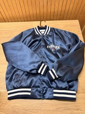 Vintage Evinrude Outboard Motors Jacket Men's Size Large Blue Satin 1970  s 80  s