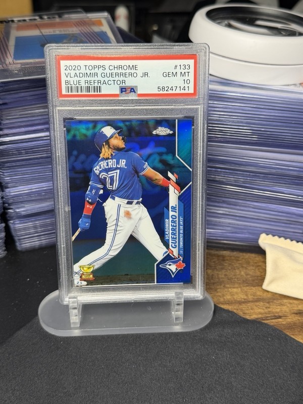 2020 Topps Chrome Vladimir Guerrero Jr Blue Refractor /150 PSA 10 Blue Jays