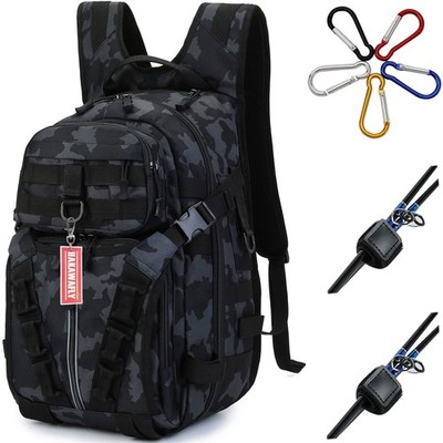 [Hakawafly] Fishing Backpack, Large Capacity, 5-Way Fishing Bag, Waterproof Tac_