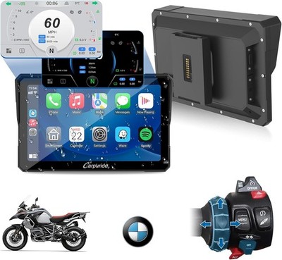 CARPURIDE W702BS PRO 7  Portable Motorcycle Stereo for BMW CarPlay Android Auto