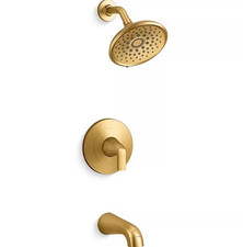 Kohler Cursiva Rite-Temp Bath and Shower Trim Set - Vibrant Brushed Moderne...