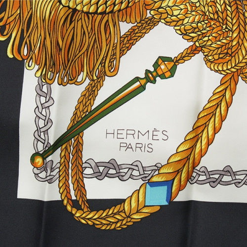 Hermes Carr 90 Le Timbalier Timpanist Silk Scarf Black - Picture 5 of 12