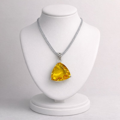 Yellow Sapphire Pendant | 100 110 Ct Trillion Cut Gemstone Necklace