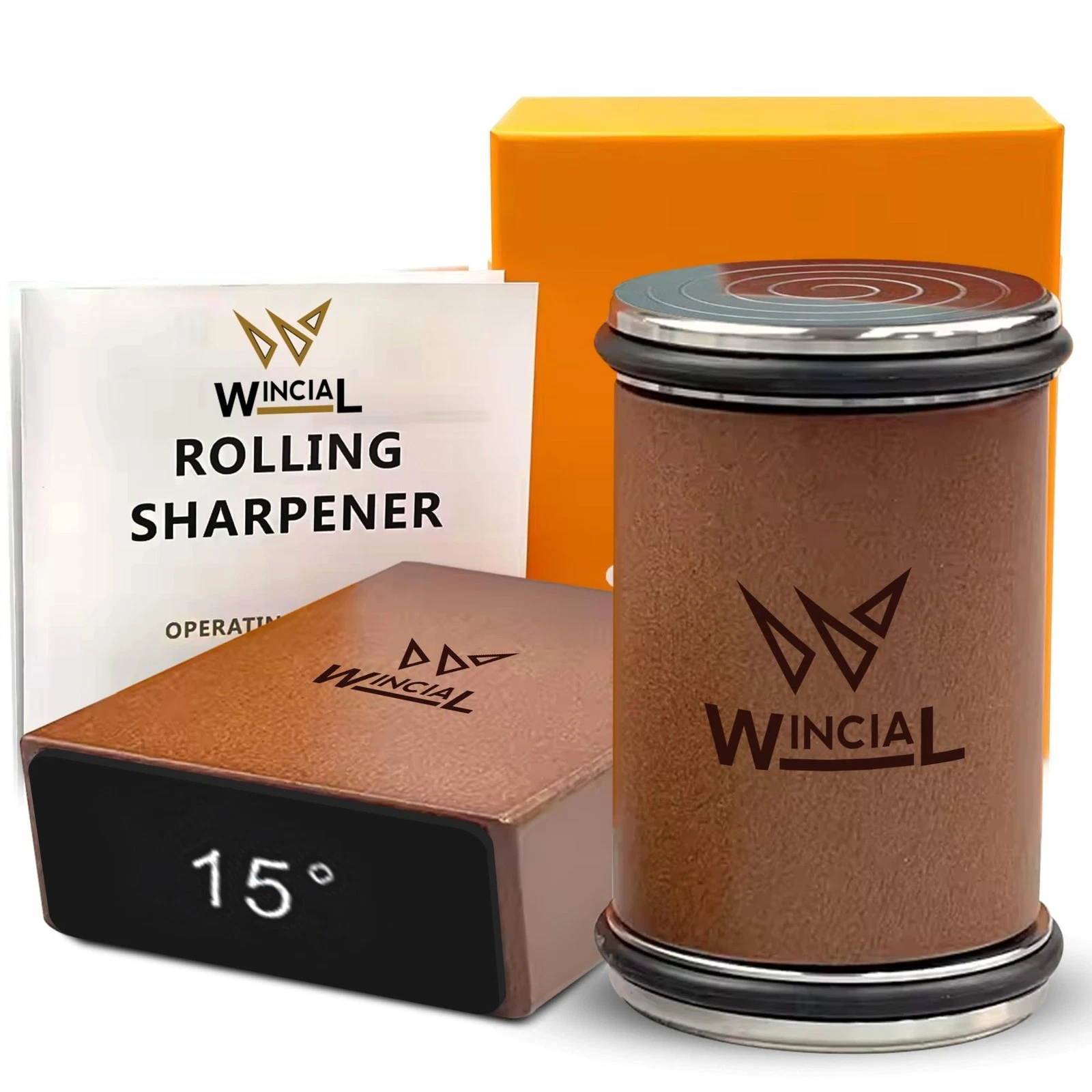 Rolling Knife Sharpener | Professional 15° Angle Manual Knife Sharpener For