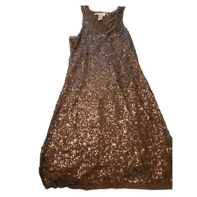Max Studio Sequined Bodycon dress Womens Size Large Silver Cocktail Club Y2K