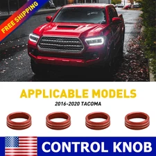 For Toyota Tacoma 16-20 Aluminum Knob Ring Cover Trim Red Car Accessories New 4X