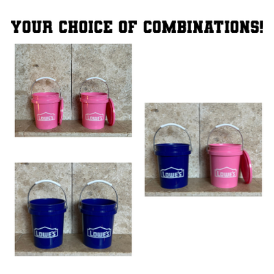 #ad LOT OF 2 Lowe#x27;s Pink and or Blue Mini Buckets Trending New Lowes Mini Paint $14.00