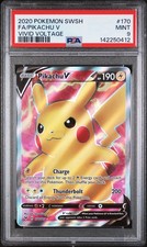 2020 POKEMON SWORD & SHIELD VIVID VOLTAGE #170 FULL ART/PIKACHU V PSA 9