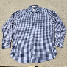 Peter Millar Shirt Mens XL Blue Gingham Check Pocket Button Up