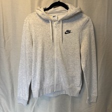 Nike Womens Small Full Zip Hoodie Gray Sweatshirt Athletic Jacket with pockets