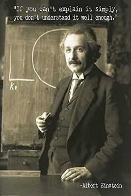 Albert Einstein If you can't explain it simply 24x36 Poster