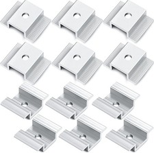 Solar Panel Mid Clamps , Solar Panel Bracket Aluminium Mounting 12 Pack