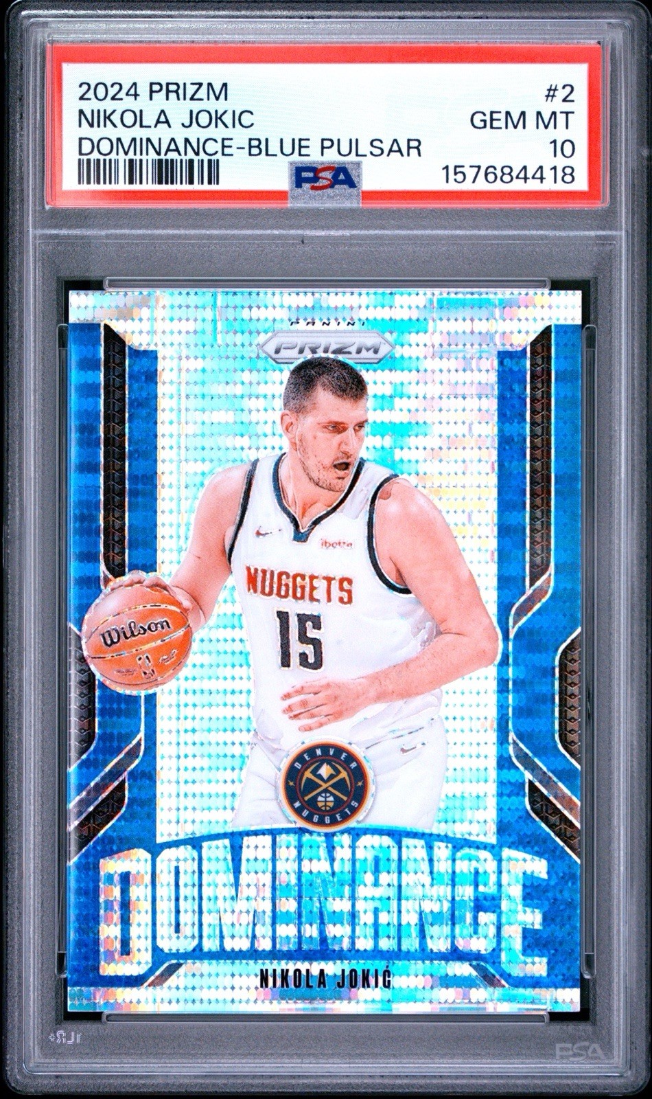 2024 Prizm Nikola Jokic Dominance-Blue Pulsar #2 PSA 10!  Numbered /99