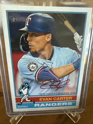 2025 Topps Heritage - Evan Carter Red Ink ROA-EC /76
