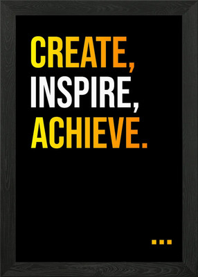 Create Inspire Achieve Framed Wall Art Poster Canvas Print Picture