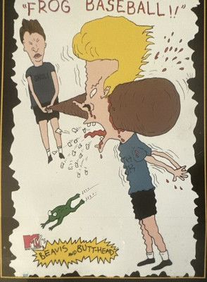 RARE!! 1993 Beavis and Butthead Frog Baseball Vintage OSP Poster