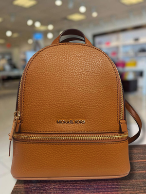 extra small mini rhea backpack Logo Zip Messenger Rhea Extra-Small Pebbled Leather Backpack
