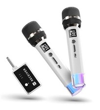 Wireless Microphones, Microphone with One-to-One Chip Connection and LED White