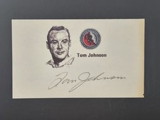 Tom Johnson Signed Custom Autograph Card - Montreal Canadiens HOF Legend  6x Cup