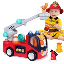 Interactive Fire Truck Toy for Toddlers 18 Month 2 3 Year Old Boys Girls