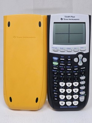 Texas Instruments TI 84 Plus Graphing Calculator Yellow School Property Works