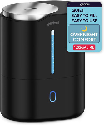Ultrasonic Cool Mist Humidifier for Bedroom, Large Rooms, Home, 4L - Easy Fill &