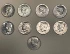JFK Half Dollars Lot Of 9 Coins W/Bicentennial, 1965 & 1967 Coins And More