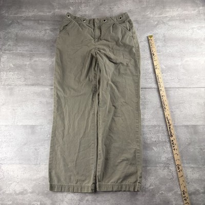 French Cuff Women's Green Khaki Wide Leg Pants Size 6 Casual Cotton Cargo