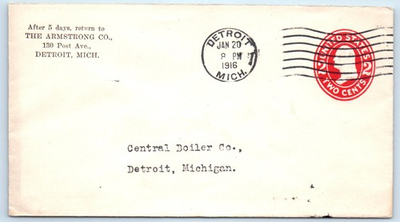 #ad Detroit MI Armstrong Company Postal Cover Michigan $13.99