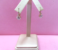 Vtg 14k Solid Y. Gold Cubic Zirconia Lever Back Earrings 2.25 Grams