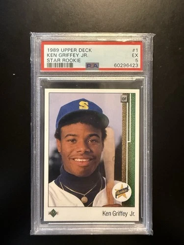 1989 Upper Deck - Star Rookie Ken Griffey Jr #1 (RC) - PSA 5