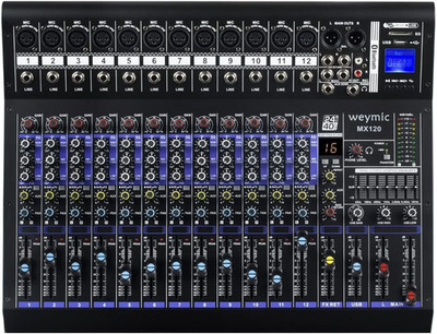 MX-120 Professional Mixer (12-Channel) for Recording DJ Stage Karaoke DSP Effect
