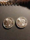 Lot of 2 - 1 Troy Ounce Silver Bullion Rounds .999 Fine Silver. 2 Ounces Total.