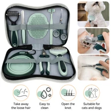 8 Pcs Cat Dog Brush Grooming Kits at Home,Pet Nail Clipper and File Pet Brush