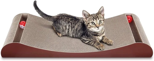 ScratchMe Cat Scratching Post Lounge Relaxing Bed Cat Scratcher Cardboard Catnip - Picture 2 of 9