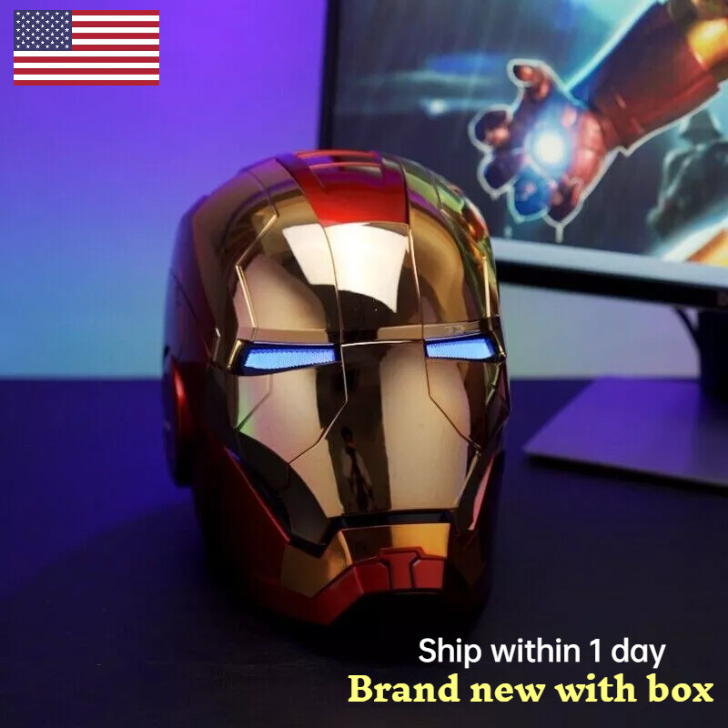 New Iron Man Gold MK5 Helmet Electronic Voice Activated