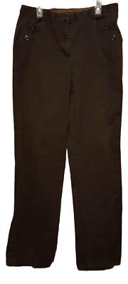 D.F.A. New York Stretch Brown Two Button Pocket Woman's Pants Size 6 DFA NY