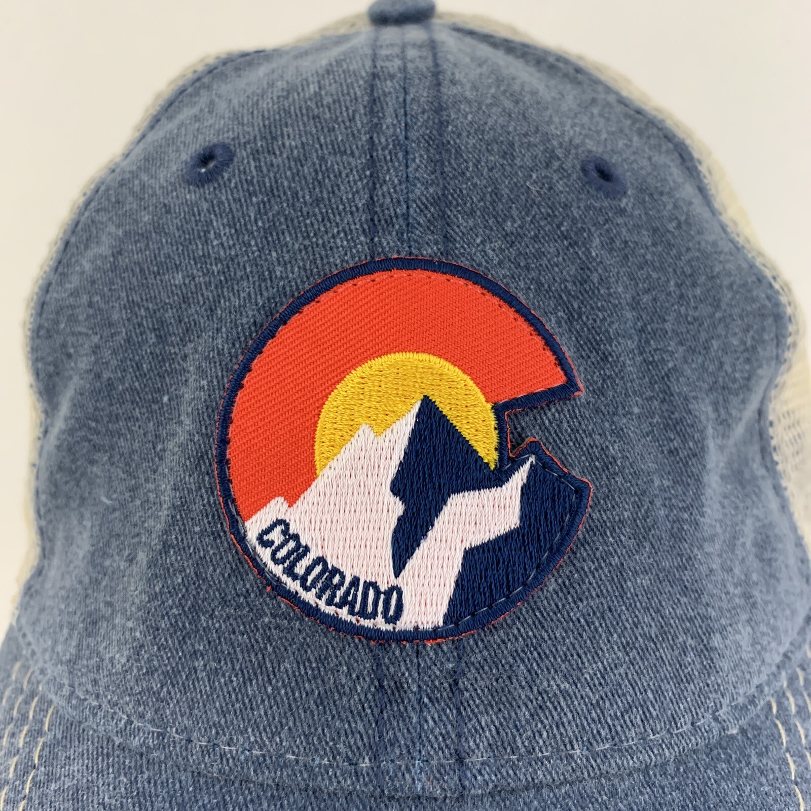 Colorado Mountain Distressed Patch Hat Script Log… - image 2