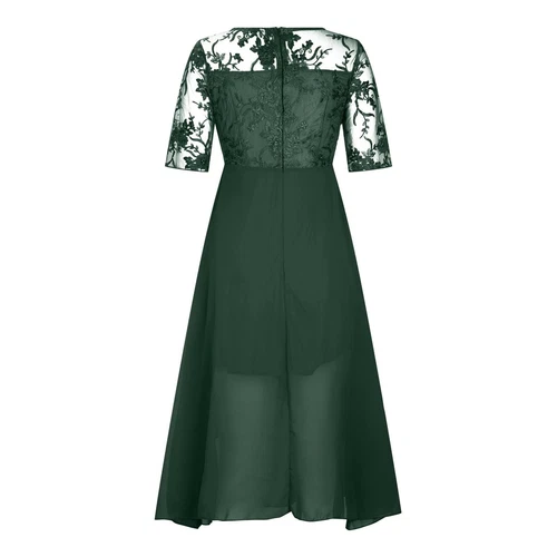Women's Fashionstea Length Embroidery Lace Chiffon Casual Dresses for Women - Bild 18 von 31