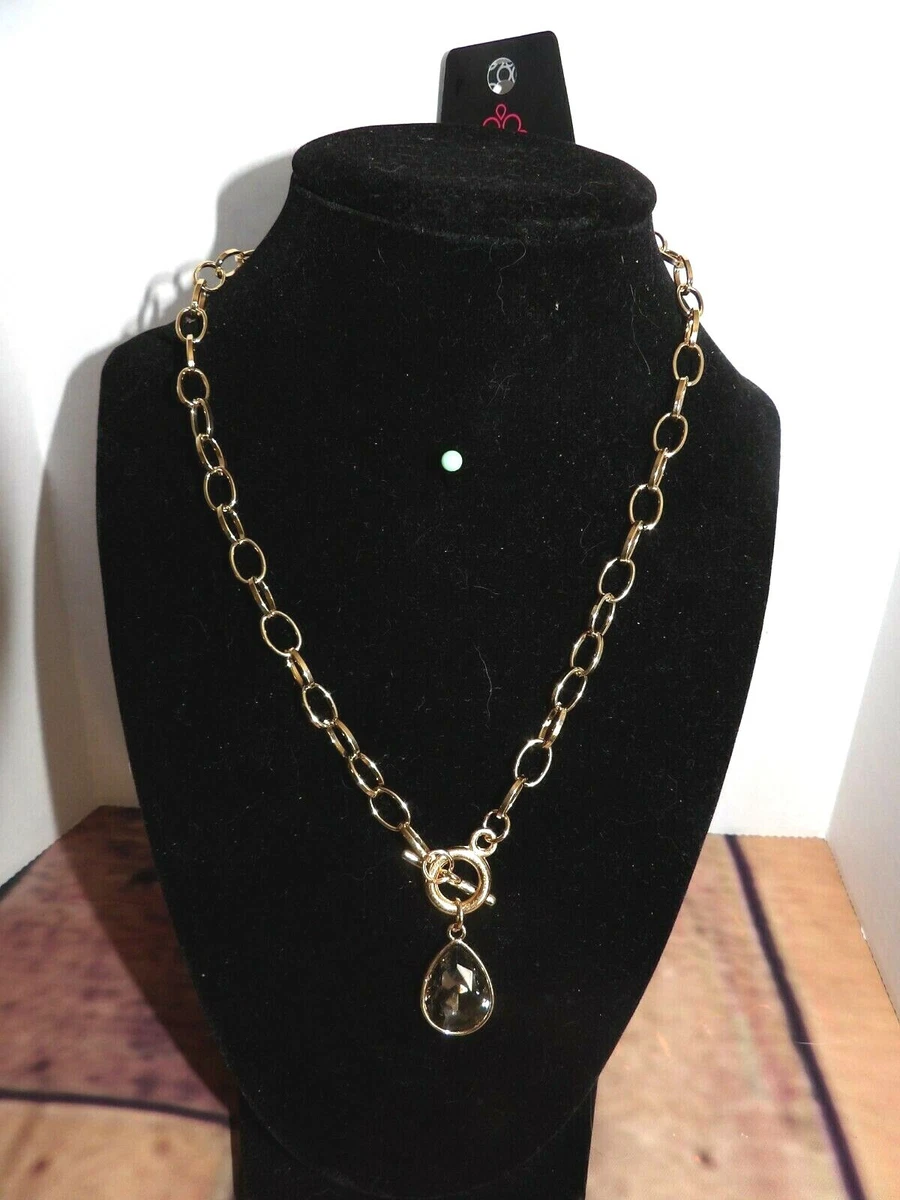 NWT Paparazzi So Sorority Necklace Gold Black Gray W