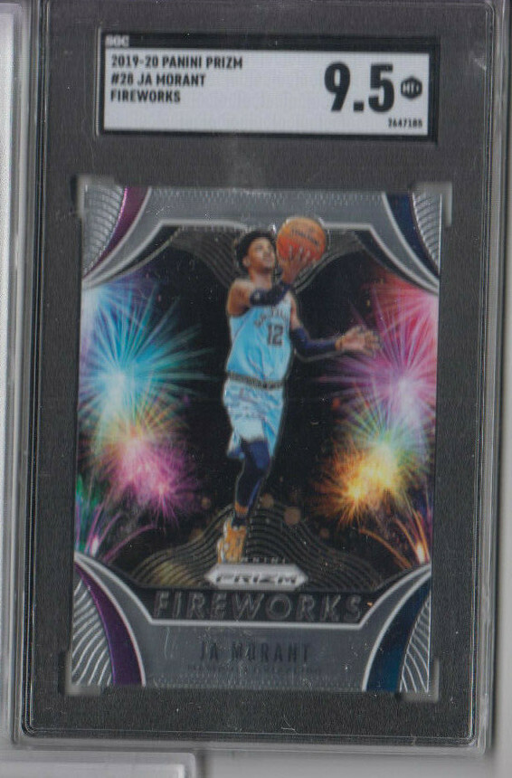 2019-20 Panini Prizm Fireworks #28 Ja Morant Rookie Card RC   SGC 9.5   PERFECT