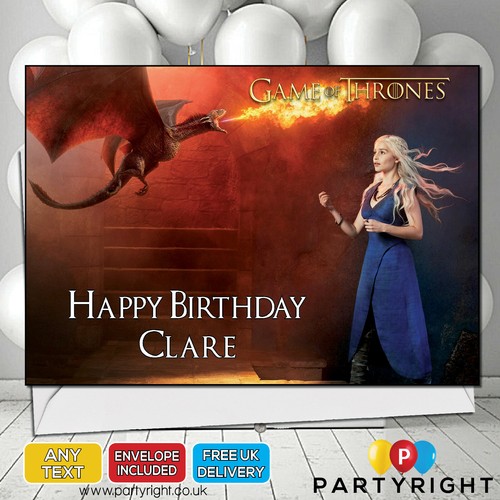 Personalised Game Of Thrones Birthday Card A5 Large Any Name Any Wording (s1)