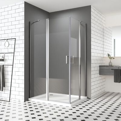 Duschkabine Eckeinstieg 90x75 80x80cm Duschabtrennung Glas Duschwand Dusche